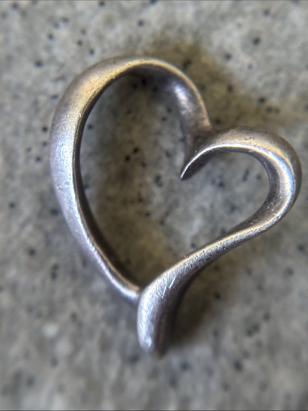 Vintage .925 Sterling Silver Minimalist Open Witches Witch’s Heart Pendant